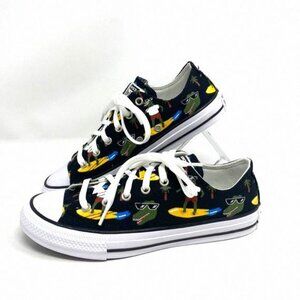 CONVERSE 671293F CTAS OX Croco Furf Black Canvas Unique Sneakers Top Low Women's